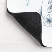 Initiële "C" Blauwe Monogram Rustige Bloemen Muismat (Hoek)