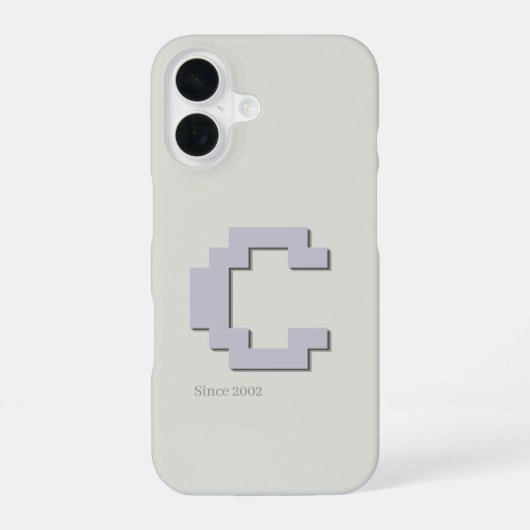 Initiële C Retro Pixel Art Monogram Foonhoes iPhone 16 Hoesje (Achterkant)