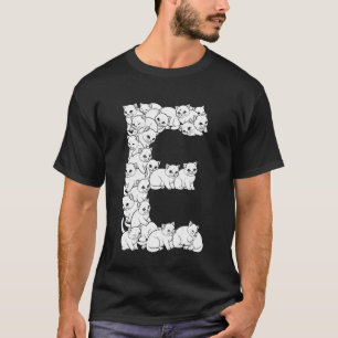 Initiële E Hoofdletter Grappige Kattenliefhebber K T-shirt
