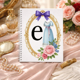 Initiële E Persoonlijke Elegante Regency Cadeau Notitieboek