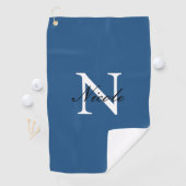 Initiële Eigen Handgeschreven Naam Blauw Golfhanddoek (Insitu)