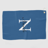 Initiële Eigen Handgeschreven Naam Blauw Golfhanddoek (Horizontaal)