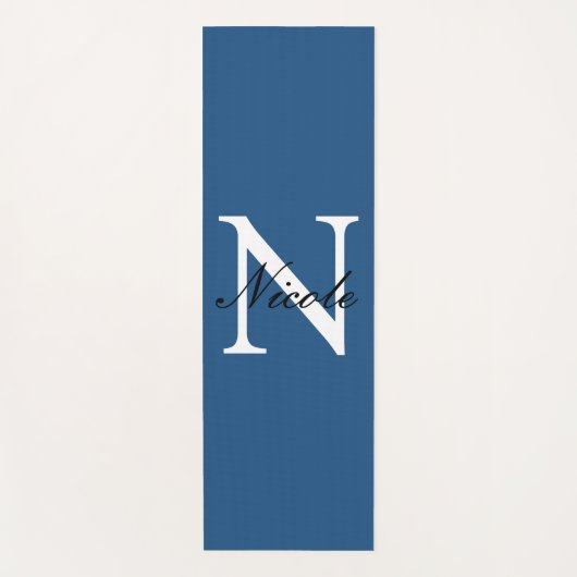 Initiële Eigen Handgeschreven Naam Blauw Yogamat (Voorkant)