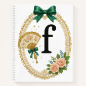 Initiële F Persoonlijk Cadeau Elegante Regency Notitieboek (Voorkant)