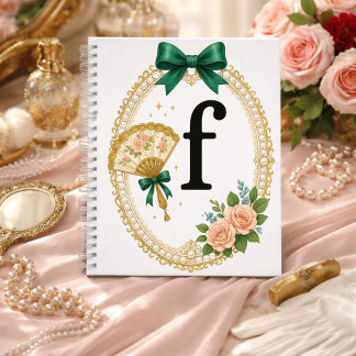 Initiële F Persoonlijk Cadeau Elegante Regency Notitieboek
