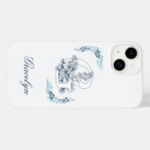Initiële "G" Blauwe Monogram Rustige Bloem Case-Mate iPhone Case (Achterkant (horizontaal))