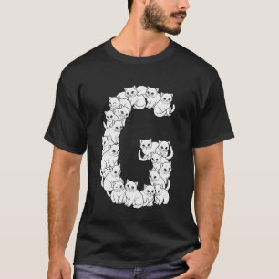 Initiële G Hoofdletter Grappige Kattenliefhebber K T-shirt