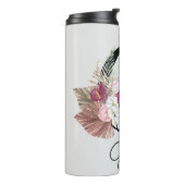 Initiële G Monogram Rode Boho Bloemstuk Thermosbeker (Gedraaid links)