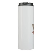 Initiële G Monogram Rode Boho Bloemstuk Thermosbeker (Achterkant)