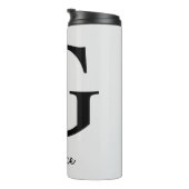 Initiële G Monogram Rode Boho Bloemstuk Thermosbeker (Geroteerd rechts)