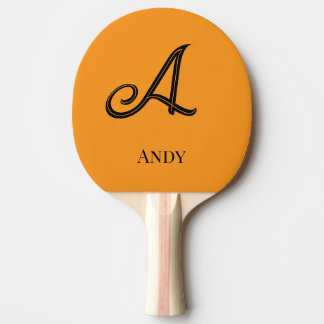 Initiële Gepersonaliseerde Elegante Monogram Tafeltennisbatje
