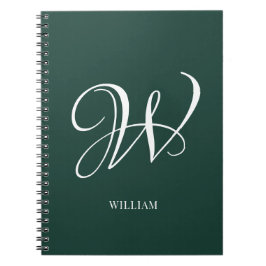 Initiële Gepersonaliseerde Elegante Smaragd Monogr Notitieboek