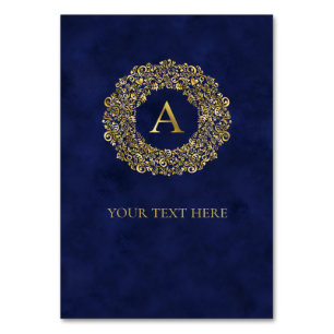 Initiële gouden Damask Klassiek Patroon Kaart