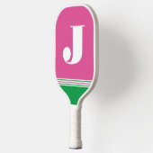 Initiële Hot Pink Pickleball Paddle (Links)