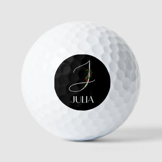Initiële J monogram waterverf bloemen leraar Golfballen (Voorkant)