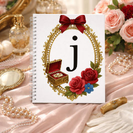 Initiële J Persoonlijk Cadeau Elegante Regency Notitieboek
