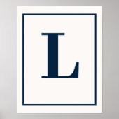 Initiële Letter | Grijze Monogram Moderne Stijl Poster (Voorkant)