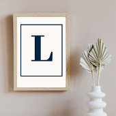 Initiële Letter | Grijze Monogram Moderne Stijl Poster