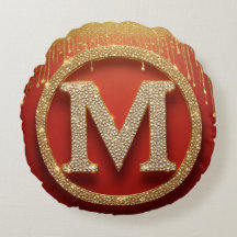 Initiële Letter M Gouden Glitter Monogram