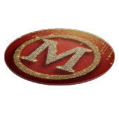 Initiële Letter M Gouden Glitter Monogram Snijplank (Hoek)
