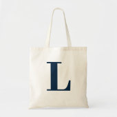 Initiële Letter | Marine Monogram Modern Stijlvol Tote Bag (Voorkant)