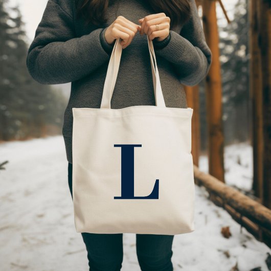 Initiële Letter | Marine Monogram Modern Stijlvol Tote Bag