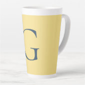Initiële Letter Monogram Jasmine Leisteengrijs Eff Latte Mok (Rechterhoek)