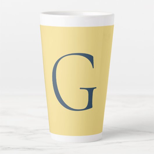 Initiële Letter Monogram Jasmine Leisteengrijs Eff Latte Mok (Voorkant)