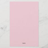 Initiële Letter Monogram Licht Roze Eenvoudig Chic Briefpapier (Achterkant)