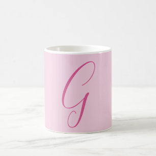 Initiële Letter Monogram Licht Roze Eenvoudig Chic Koffiemok