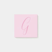 Initiële Letter Monogram Licht Roze Eenvoudig Chic Post-it® Notes (Voorkant)