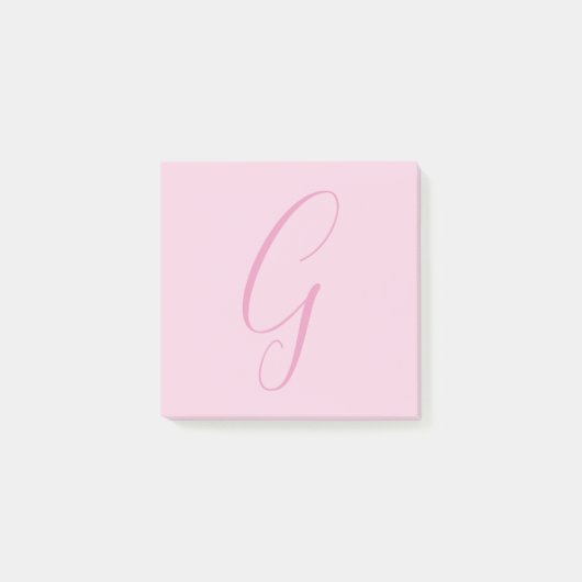 Initiële Letter Monogram Licht Roze Eenvoudig Chic Post-it® Notes (Voorkant)