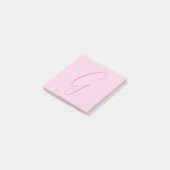 Initiële Letter Monogram Licht Roze Eenvoudig Chic Post-it® Notes (Schuin)