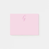 Initiële Letter Monogram Licht Roze Eenvoudig Chic Post-it® Notes (Voorkant)