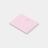Initiële Letter Monogram Licht Roze Eenvoudig Chic Post-it® Notes (Schuin)