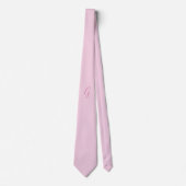 Initiële Letter Monogram Licht Roze Eenvoudig Chic Stropdas (Voorkant)