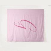 Initiële Letter Monogram Licht Roze Eenvoudig Chic Wandkleed (Voorkant (horizontaal))