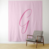 Initiële Letter Monogram Licht Roze Eenvoudig Chic Wandkleed (In situ)
