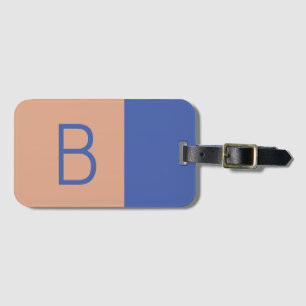 Initiële Letter Monogram Modern Kleurblok Bagagelabel