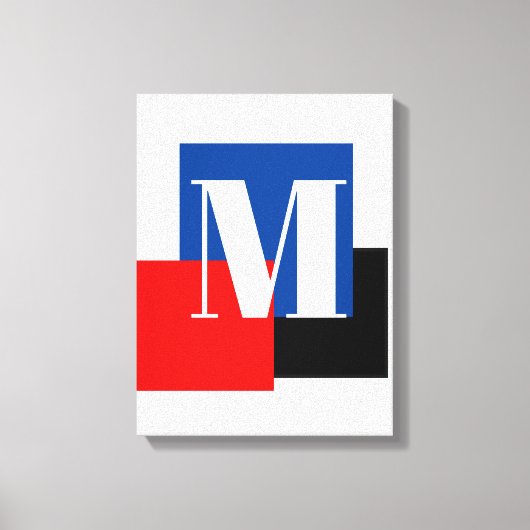 Initiële Letter Monogram Modern Stijlvol Canvas Afdruk (Voorkant)