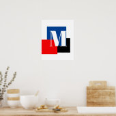 Initiële Letter Monogram Modern Stijlvol Poster (Keuken)