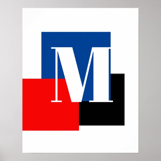 Initiële Letter Monogram Modern Stijlvol Poster (Voorkant)