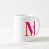 Initiële Letter Monogram Moderne Trendy Roze Koffiemok (Voorkant rechts)