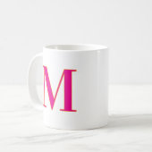 Initiële Letter Monogram Moderne Trendy Roze Koffiemok (Voorkant links)
