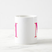 Initiële Letter Monogram Moderne Trendy Roze Koffiemok (Center)