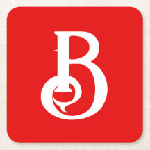 Initiële Letter Monogram Rode Witte Klassieke