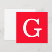 Initiële Letter Monogram Rood Wit Eenvoudig Eenvou (Voorkant / Achterkant)