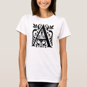 Initiële letter Monogram - stijl met papieren knip T-shirt