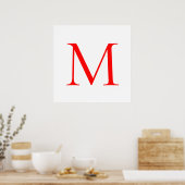 Initiële letter rood wit gemonoogrammeerde profess poster (Keuken)
