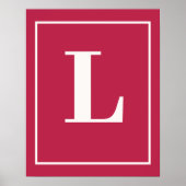 Initiële letter | Roze Monogram Moderne Stijl Poster (Voorkant)